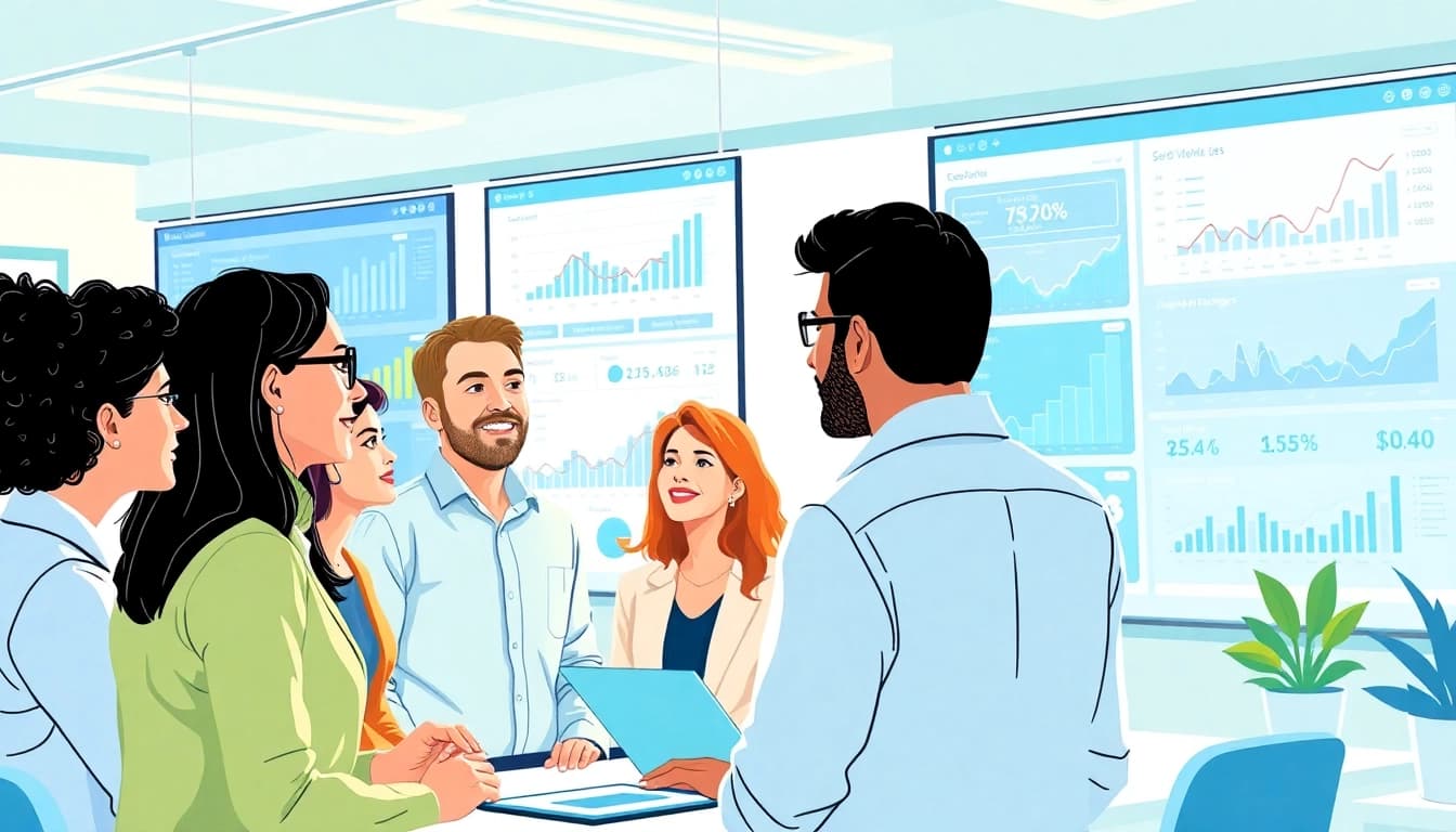 Enhance your SEO Rank with a dynamic team collaborating in a modern office.