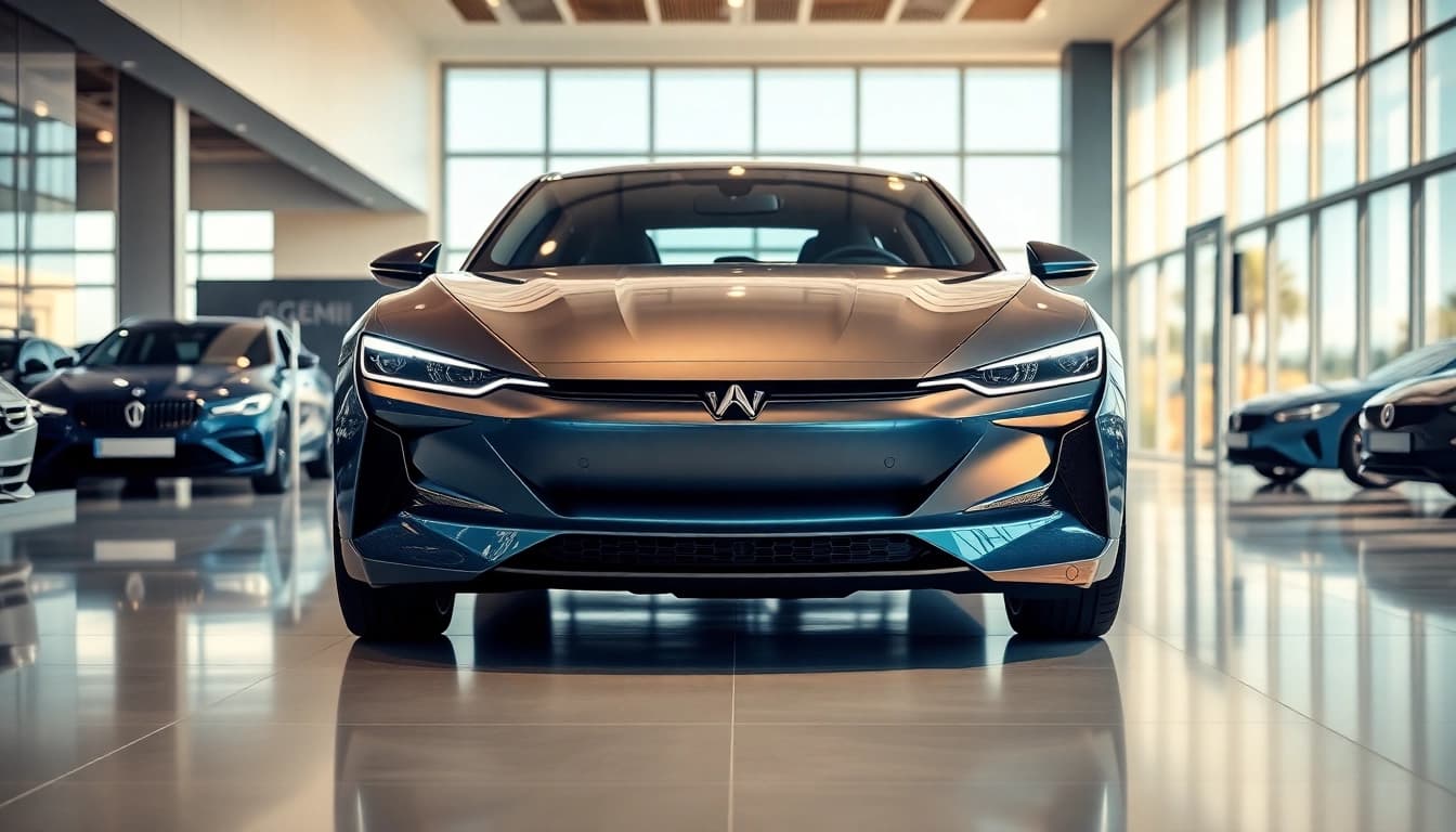 Experience the showcase of Gemini cars in a modern showroom environment with sleek designs.