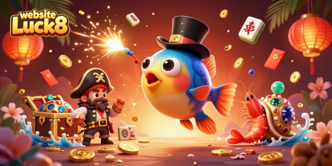 Explore exciting gameplay at website Luck8 with 3D characters and vibrant casino-themed elements.
