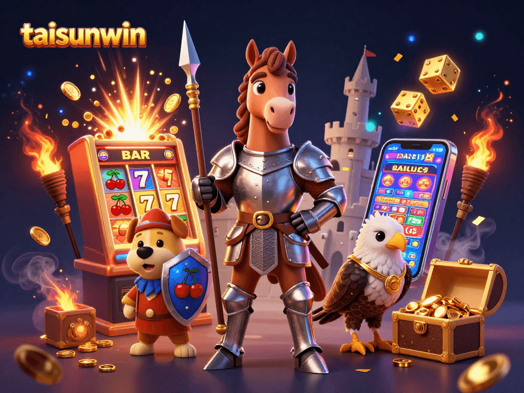 Spin to win with taisunwin at a dynamic casino scene highlighting jackpots, slots, and exciting gaming elements.