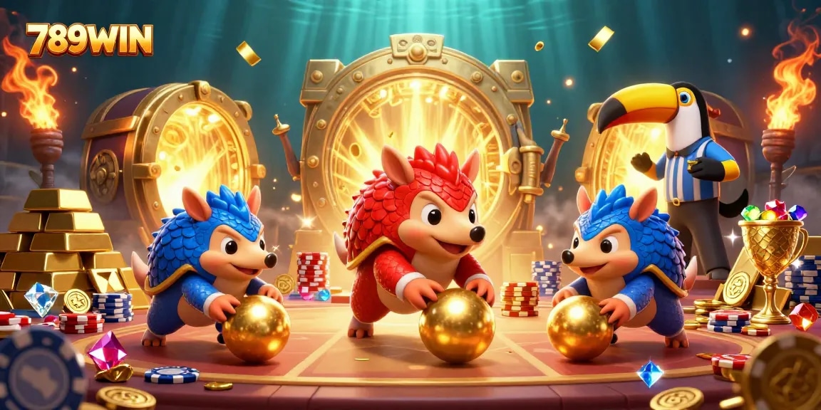 Experience vibrant excitement at 789WIN with rival pangolins in a dynamic casino scene.