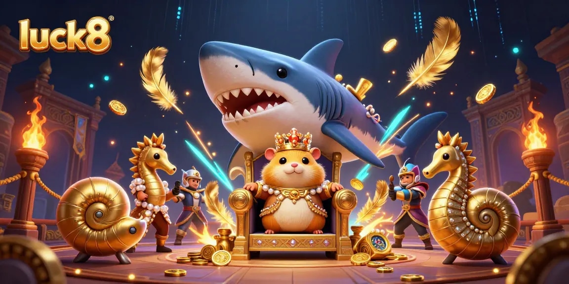 Luck8 immerses players in a thrilling undersea kingdom featuring a hamster king and vibrant casino elements.