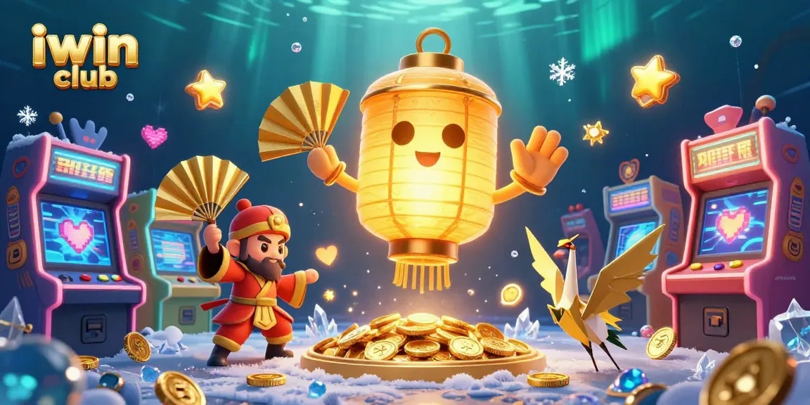 Experience immersive fun with the iwin club, featuring vibrant casino spirits, arcade elements, and dynamic win symbols.