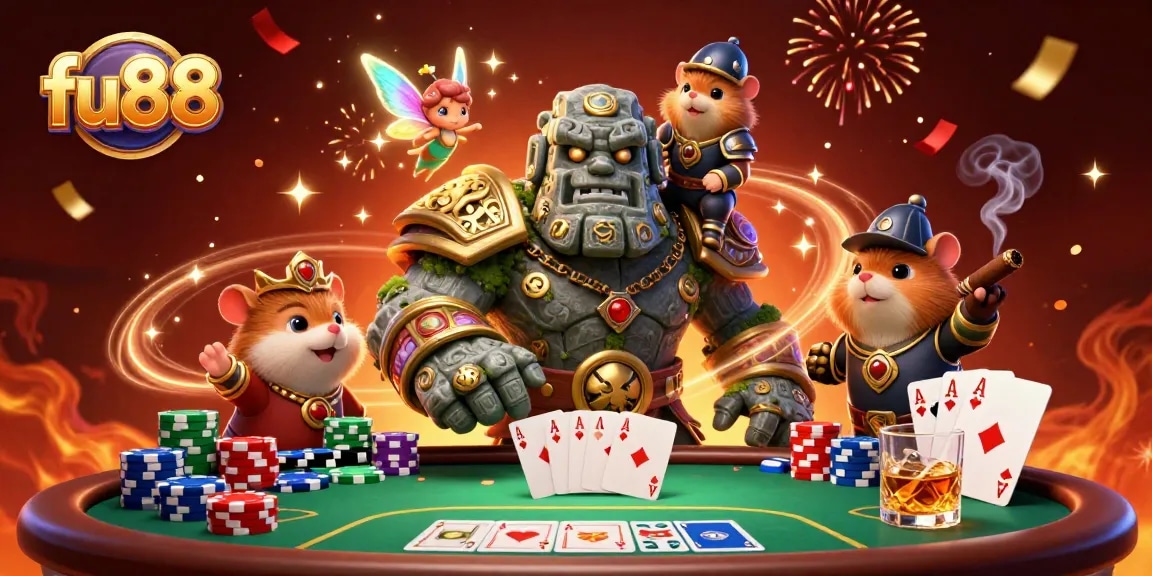 Play exciting poker at fu88 with magical creatures adding to the thrill of the game.
