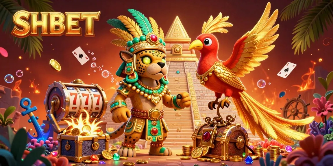 Engage with SHBET's thrilling 3D Mayan-themed casino experience, featuring vibrant characters and captivating game elements.