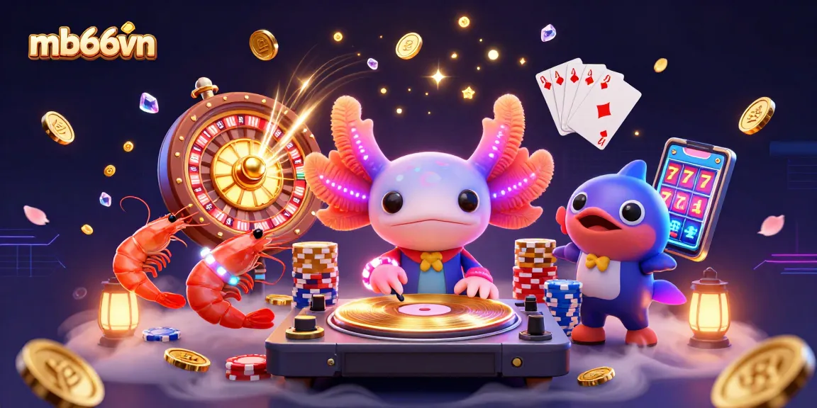 Engage with mb66vn's vibrant casino experience featuring dynamic characters celebrating gaming success.