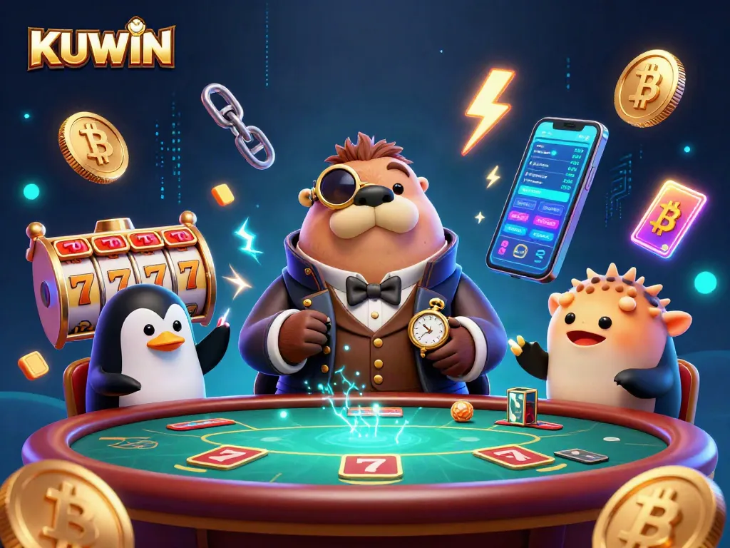 Join the underwater poker game at KUWIN with a walrus and unique crypto elements.
