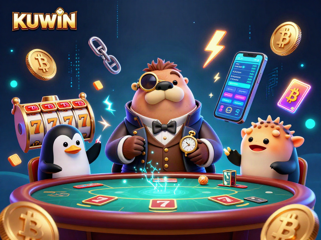 Join the underwater poker game at KUWIN with a walrus and unique crypto elements.