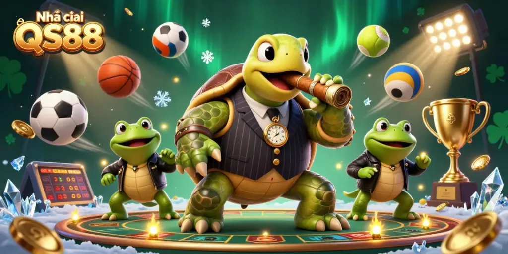 Experience the thrill with Nhà cái QS88 as 3D characters showcase exciting casino elements and vibrant gameplay.