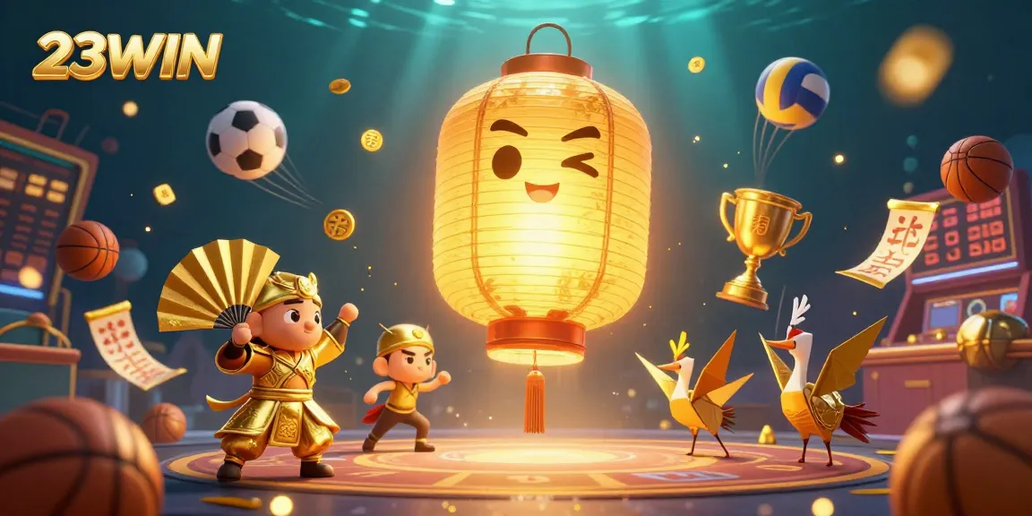 Experience thrilling sports betting with 23WIN, featuring dynamic 3D characters and rich casino elements.