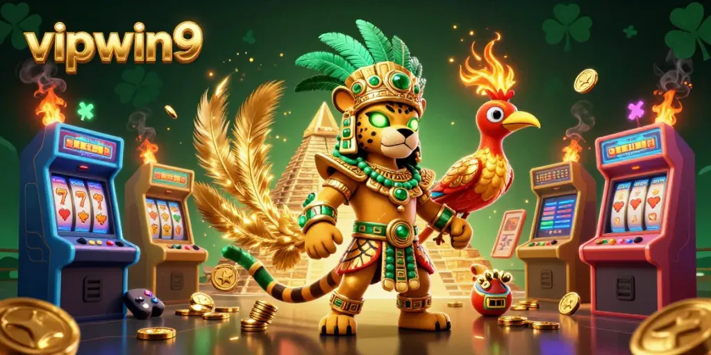 Winning strategies at vipwin9 casino with eye-catching Mayan characters and dynamic game elements.