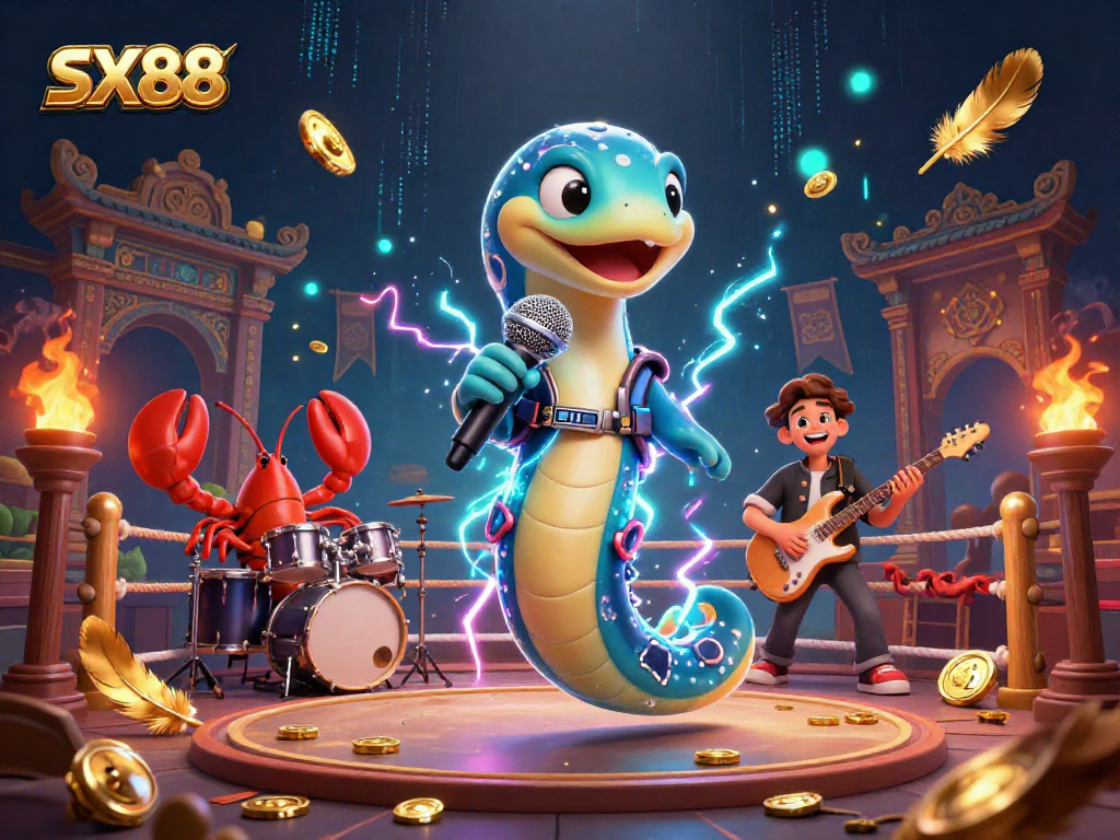 SX88 electrifies players with its vibrant underwater casino scene featuring a DJ eel and captivating sea creatures.