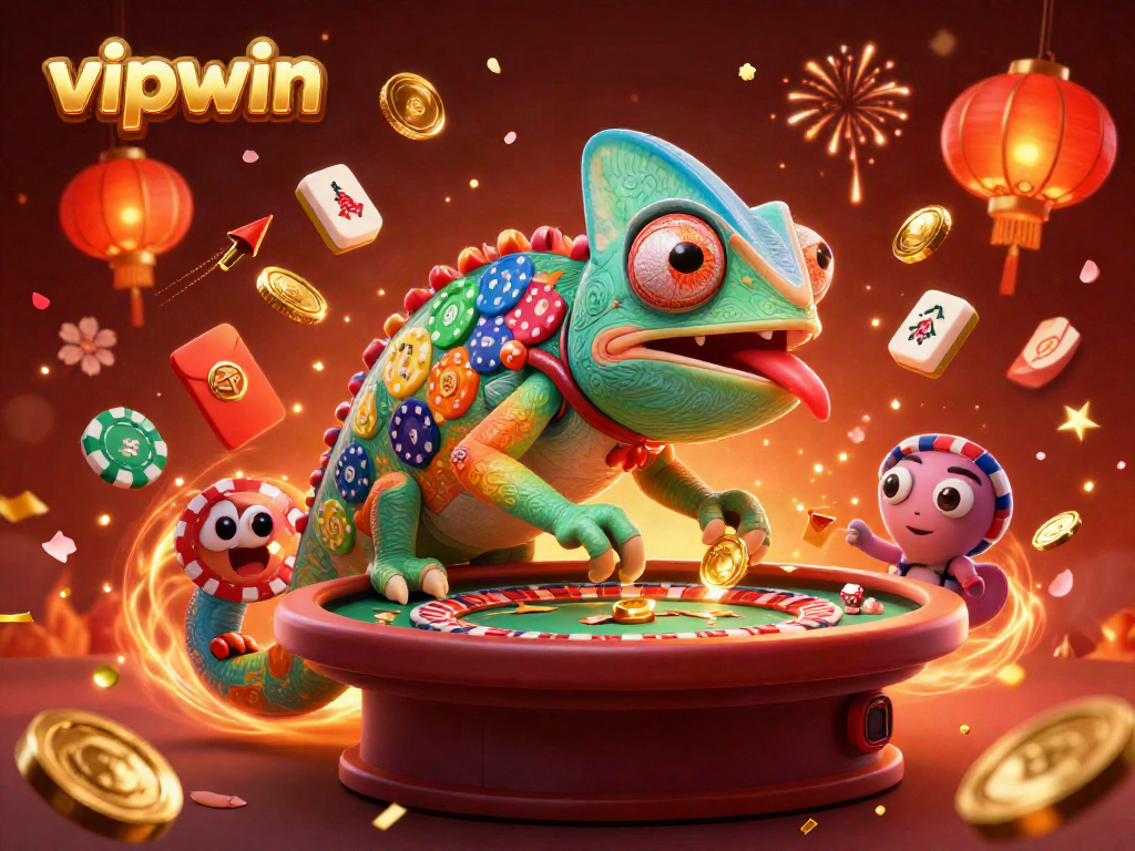 Catch the excitement at vipwin with our colorful 3D casino scene illustrating vibrant games and bonuses.