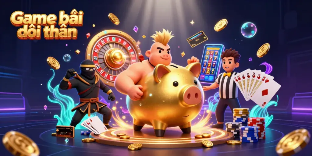 Experience Game bài đổi thưởng with dynamic action from a golden piggy bank sumo wrestler
