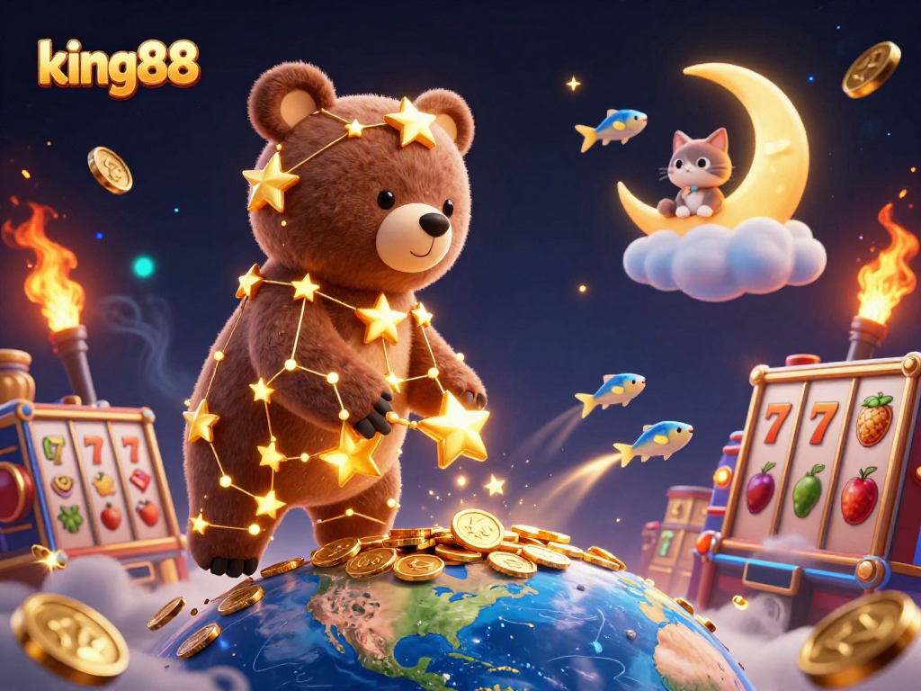 Experience thrilling jackpots and slots with king88's cosmic cartoon adventure.
