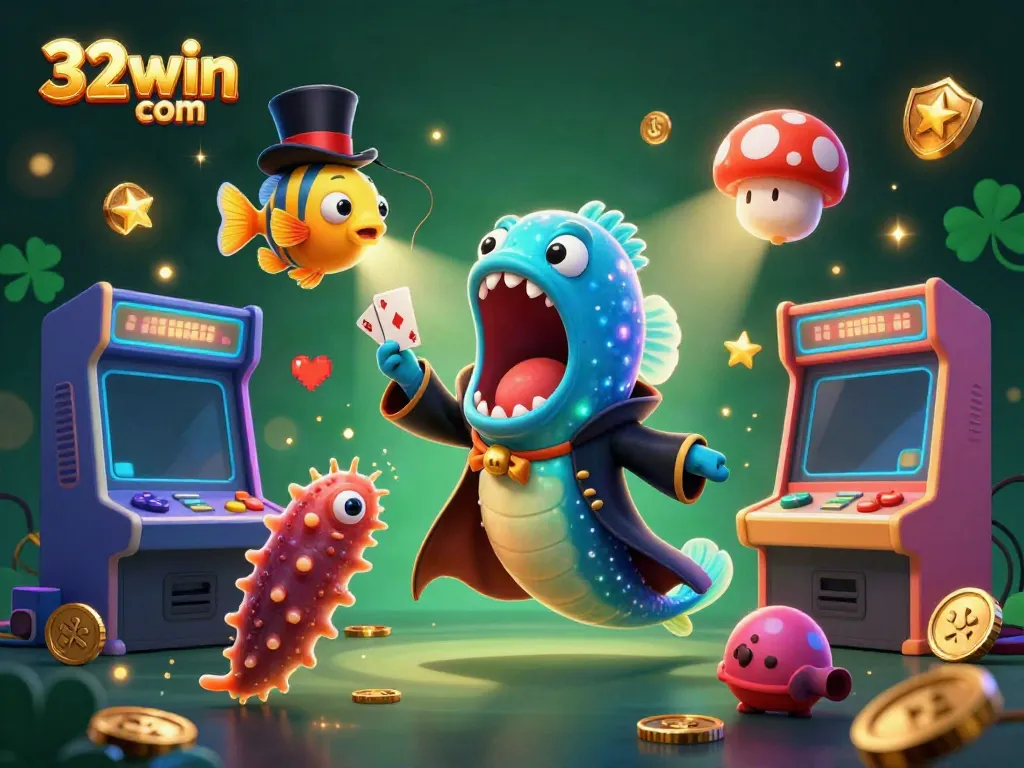 Engage with thrilling games at 32win com, featuring colorful characters and dynamic casino elements.