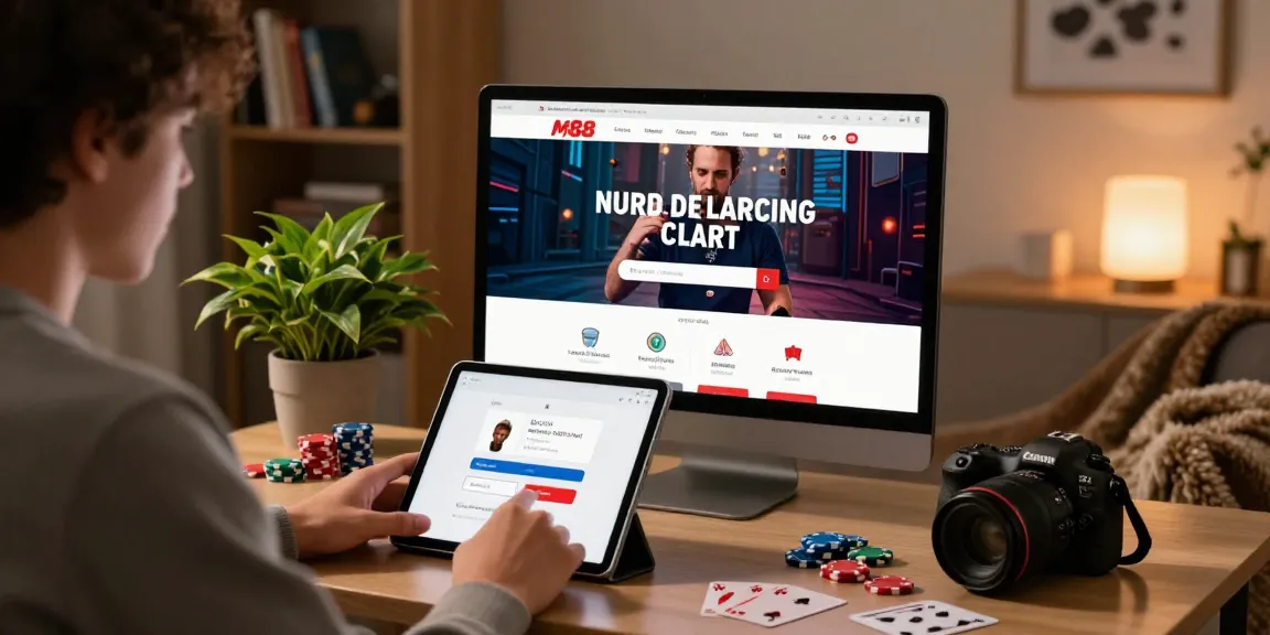 M88 Login alternatif showcased on modern devices in a cozy home gaming setup.