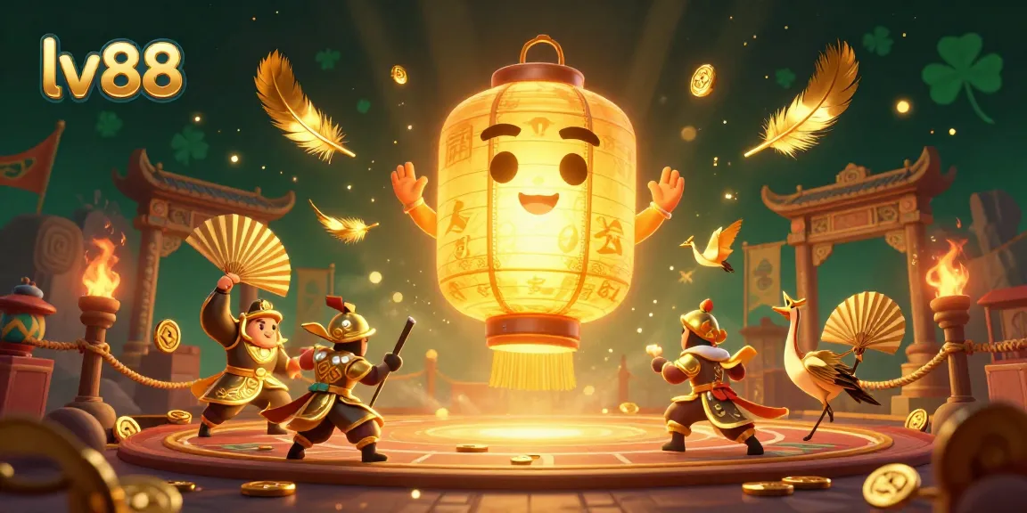Experience thrilling gameplay at lv88 as a golden lantern spirit guides your night market casino adventure.