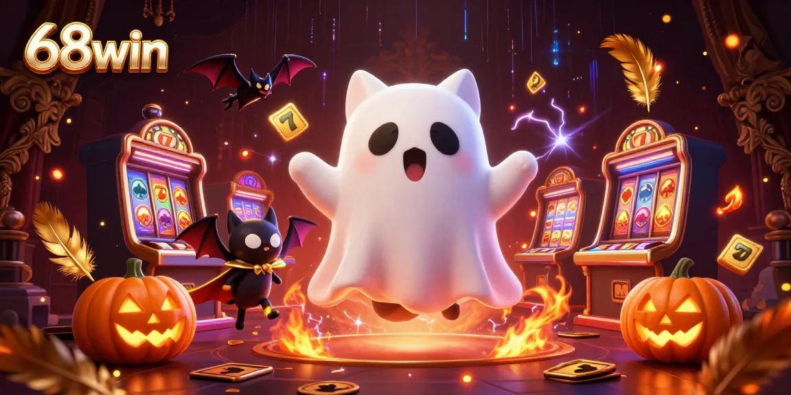 Experience thrilling gameplay at 68win with our vibrant haunted casino illustration featuring captivating characters.
