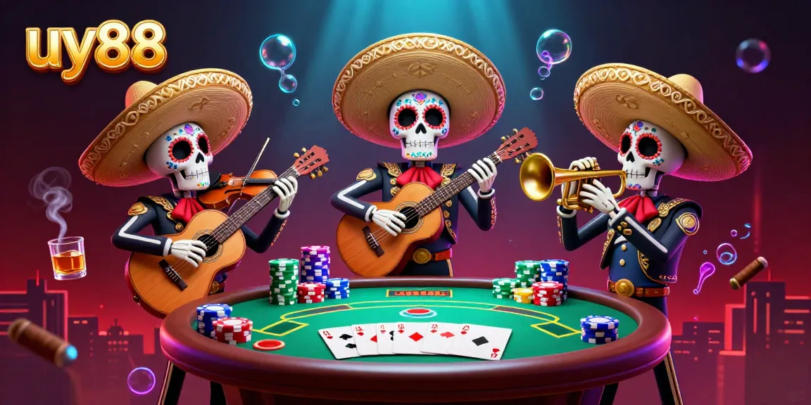 Experience the excitement of uy88 with our vibrant mariachi-themed poker scene, rich in detail and color.