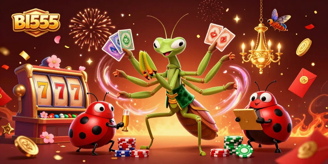 Experience high-paced action at Bl555 with a giant praying mantis card sharp and vivid gambling elements.