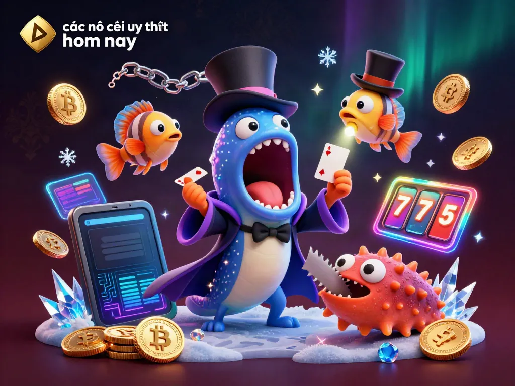 Engage with various reputable casinos today with the vibrant characters showcasing thrilling card tricks in this 3D illustration.