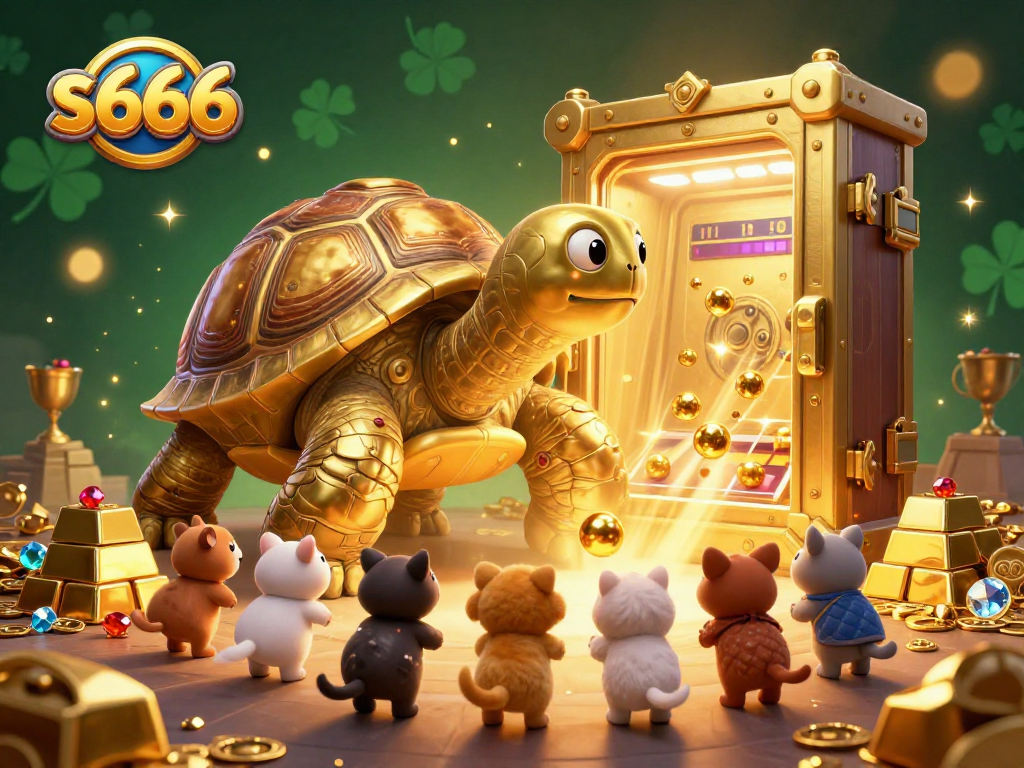 Play exciting games at s666 with a colossal golden tortoise pinball machine and treasures!