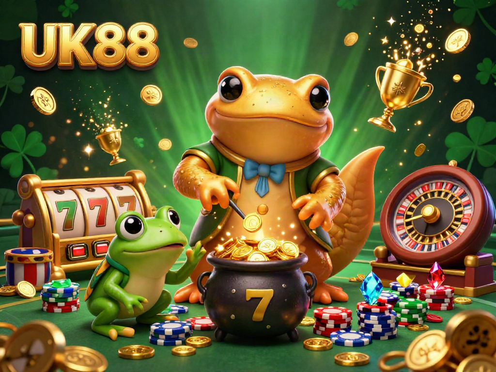 Bet on UK88 gaming thrills with a golden alchemist transforming luck into wins at the casino.
