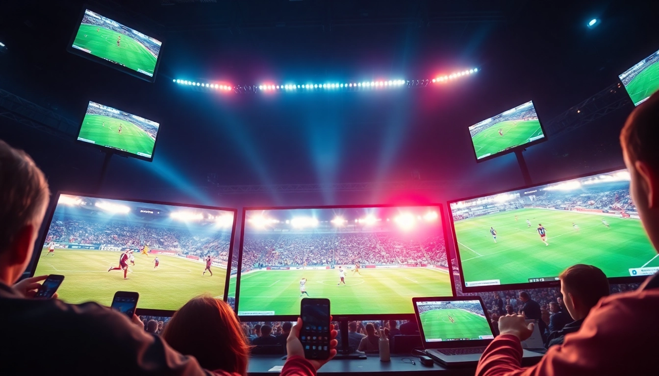 Fans engaging with live football streaming on joemadfan.com, showcasing excitement and community.
