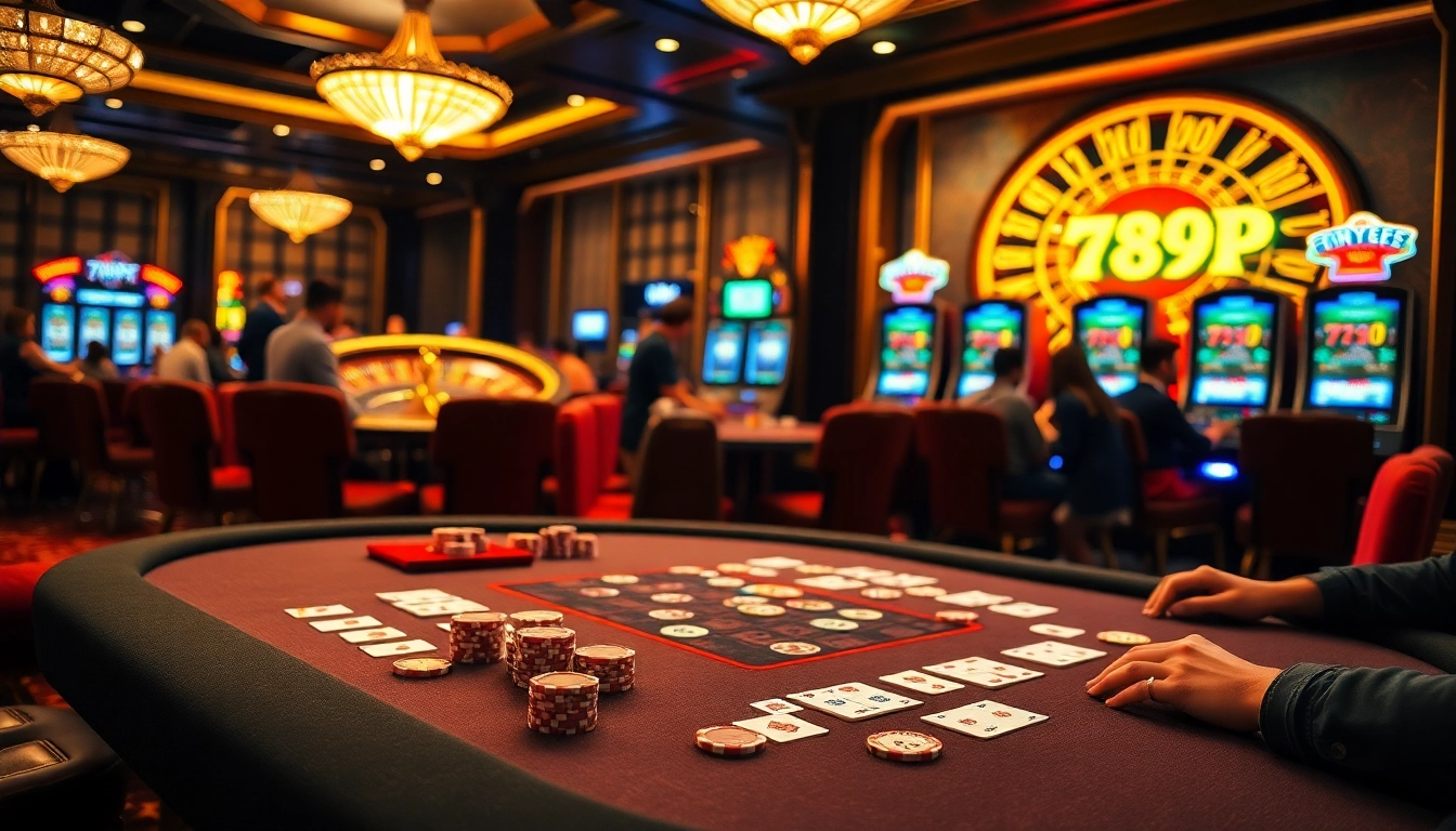 Engaged players at a luxurious casino table enjoying 789P gaming excitement.