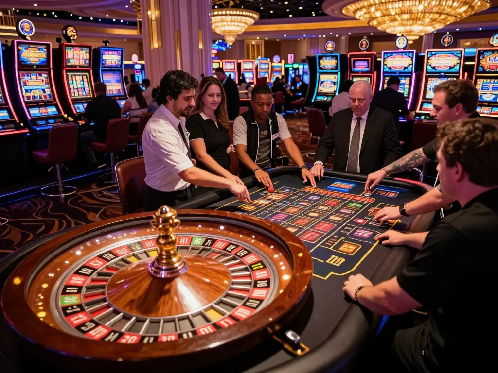 Experience the thrill of strategic gaming at kk44's vibrant roulette table in Las Vegas.