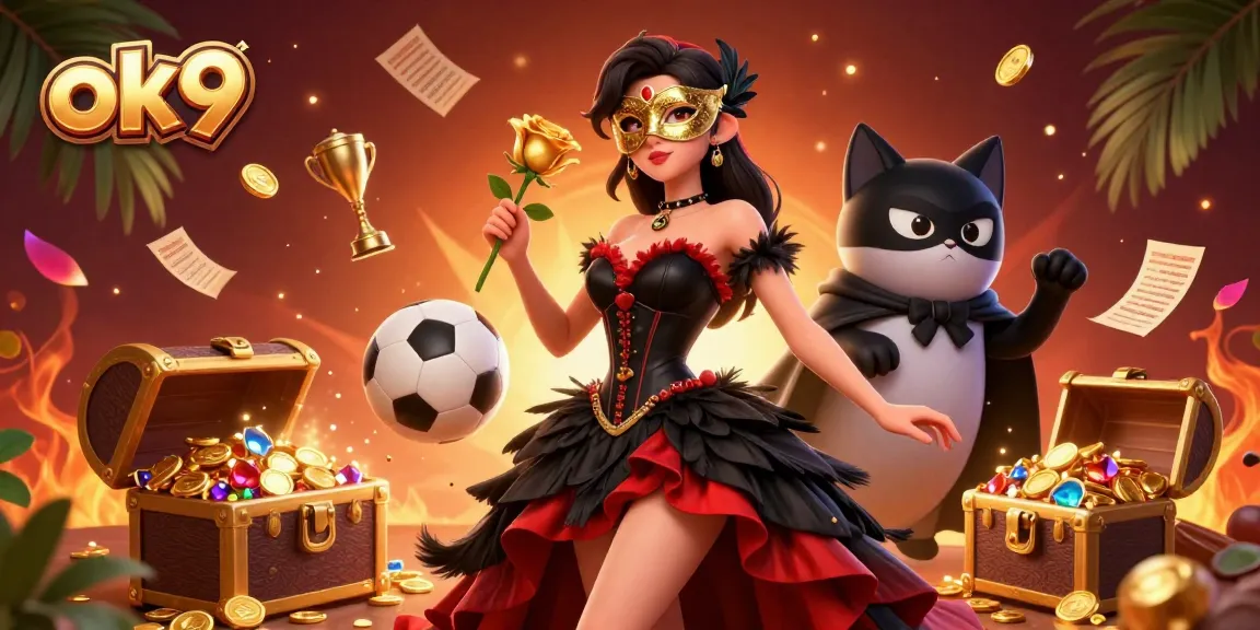 ok9 competes with dynamic sports betting action in a visually rich 3D digital scene.