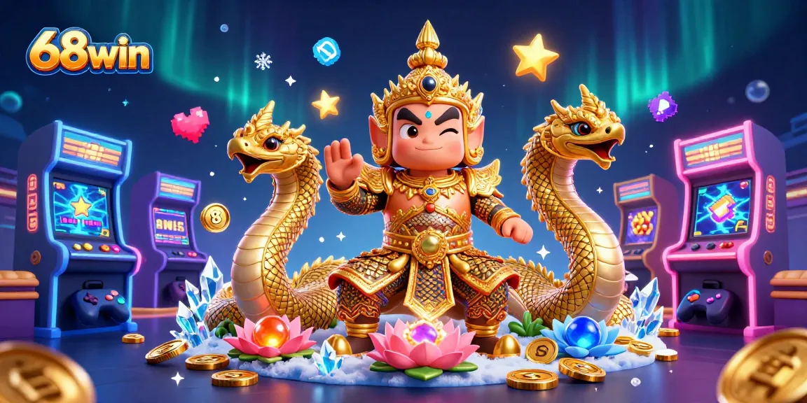 Experience thrilling gaming action at 68win with vibrant casino elements and dynamic characters.