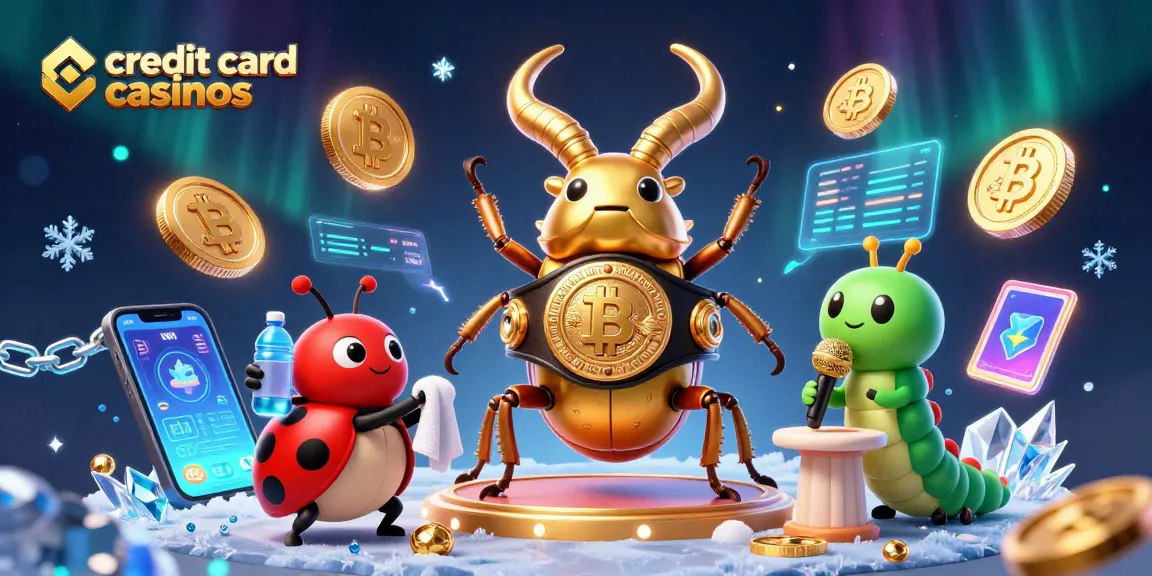 Engage with credit card casinos through an ultra-detailed 3D illustrative scene featuring dynamic characters and bright game elements.
