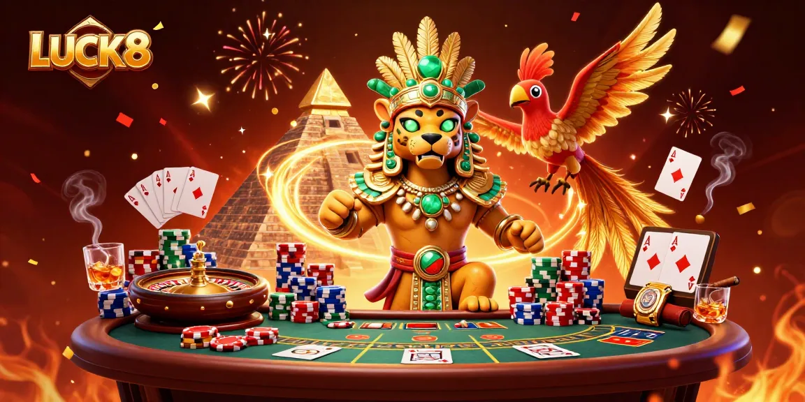 Experience the excitement of LUCK8's live casino with poker elements and dynamic characters.