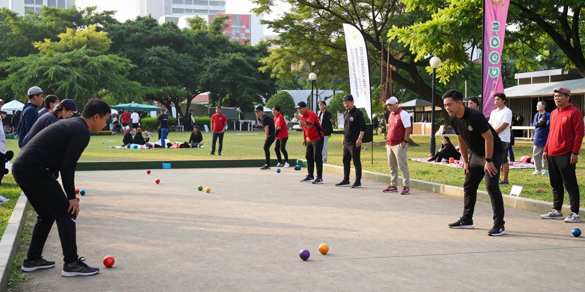 Petanque match at FOPI Kota Tarakan event showcasing community spirit and sportsmanship.