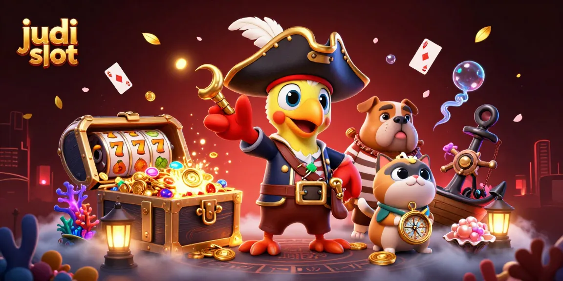 Experience judi slot action with pirates and treasures in this vibrant 3D scene.