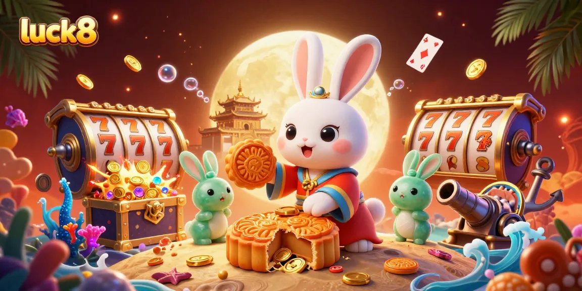 Sink into the adventure at Luck8, where moon rabbits and poker chips collide for thrilling gaming experiences.