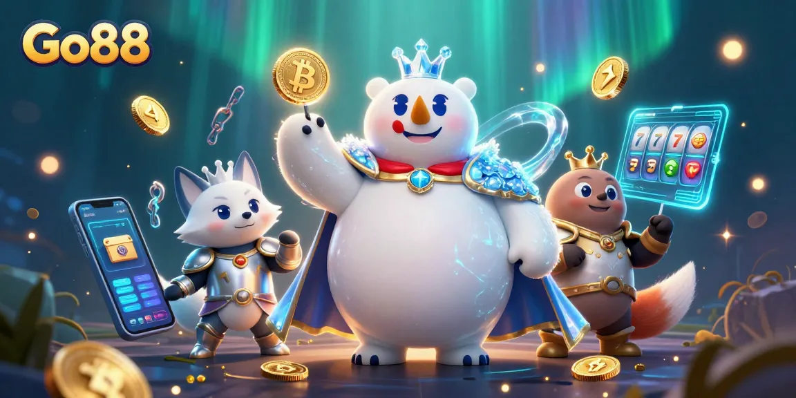 Experience exciting gameplay with Go88's vibrant slots and casino action, featuring charming characters.
