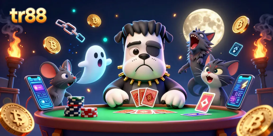tr88 offers a thrilling gaming experience with unique characters enjoying cards at a casino