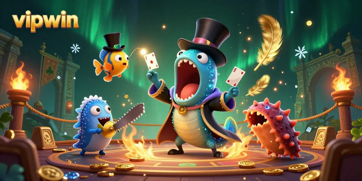 Experience thrilling wins with VIPWIN's magical deep-sea casino scene featuring unique characters.