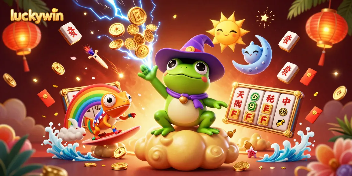 Experience the captivating luckywin scene with vibrant charcaters and dynamic casino elements.